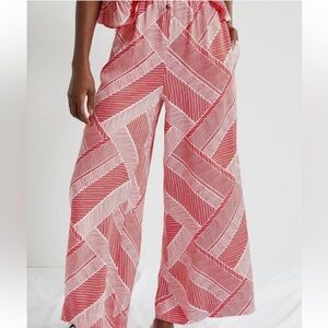 NEW Anthropologie Maeve Zig Zag Pants Small Wide Leg Partially Lined Pockets